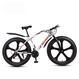 Alqn Bicicleta ALQN Bicicleta de montaña para adultos Fat Tire, bicicletas de nieve con horquilla delantera binica, bicicleta de freno de disco doble Beach Cruiser, ruedas de 26 pulgadas, A, 21 velocidades