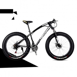 Mhwlai Bicicleta Antideslizante Fat Tire Bicicletas De Montaña, Montaña De Doble Suspensión 24-Pulgadas Bicicleta De Montaña De Acero De Alto Carbono, Velocidad Variable Bicicleta De Hombres Mujeres, Negro, 21 Speed