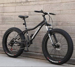 AZYQ Bicicleta AZYQ Bicicletas de montaña, moto de nieve rgida Fat Tire de 26 pulgadas, cuadro de doble suspensin y horquilla de suspensin All Terrain Men 'S Mountain Bicycle Adult, Negro 1, 27velocidad