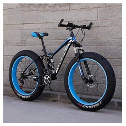 AZYQ Bicicleta AZYQ Bicicletas de montaña para adultos, bicicleta de montaña rígida con freno de doble disco Fat Tire, bicicleta de ruedas grandes, cuadro de acero con alto contenido de carbono, nuevo azul, 26 pulg