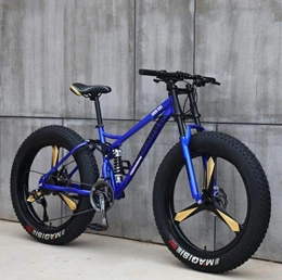 Langlin Bicicleta Bicicleta de bicicleta de montaña de 26 "para adultos Velocidad Variable Off Road Mountain Bike Marco de acero de alto carbono Horquilla delantera amortiguadora Doble disco de freno, Azul, 21 speed