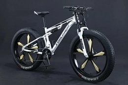通用 Bicicletas de montaña Fat Tires Bicicleta de montaña 360Home Fatbike de 24 a 26 pulgadas, con suspensión completa, rueda dentada grande, radios de cinco dientes (26 pulgadas, 24 marchas), color blanco