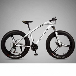 GASLIKE Bicicletas de montaña Fat Tires Bicicleta de montaña Bicicleta para adultos, bicicleta MTB Fat Tire de 26 × 4.0 pulgadas, cuadro de acero de alto carbono, horquilla delantera amortiguadora y freno de disco doble, Blanco, 27 speed