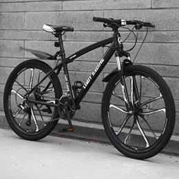 Dsrgwe Bicicletas de montaña Fat Tires Bicicleta de Montaña, De 26 pulgadas de bicicletas de montaña, Marco de acero al carbono Rígidas montaña de la bicicleta, doble disco de freno y suspensión delantera ( Color : B , Size : 27-speed )