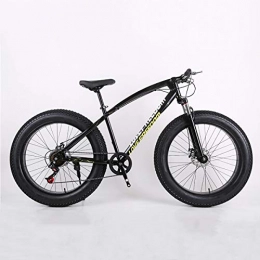HALASHAO Bicicleta Bicicleta de montaña de 26 pulgadas, marco de acero grasa de neumticos de bicicleta de montaña de alto carbono, los hombres y las mujeres bicicleta de montaña del freno de doble disco, Negro, 24 speed