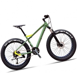 XXCZB Bicicleta Bicicleta de montaña Hardtail Fat Tire de 26 pulgadas para adultos Hombres Mujeres 27 Suspensión delantera de velocidad Bicicleta de montaña con freno de disco hidráulico doble Todo terreno-Verde