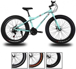 WSJYP Bicicleta Bicicleta de Montaña para Hombre Fat Tire de 26 Pulgadas, Bicicleta de Velocidad MTB con Ruedas de Acero con Alto Contenido de Carbono, Bicicleta de Montaña para Exteriores de 27 Velocidades , A-Blue