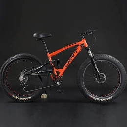360Home Bicicletas de montaña Fat Tires Bicicleta de montaña Qian Fat Bike de 26 pulgadas, con suspensión completa, color naranja
