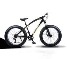 LHSUNTA Bicicleta Bicicleta de montaña rígida Fat Tire de 26 pulgadas, cuadro de doble suspensión y horquilla de suspensión, bicicleta de montaña todo terreno, hombres y mujeres adultos, 21 velocidades, radio negro
