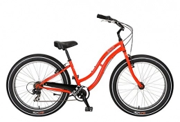 SUN BICYCLES Bicicletas de montaña Fat Tires Bicicleta Sun Baja Cruz Lady 16", Paseo, Cruiser, Playa, roja 7V