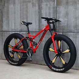 FAXIOAWA Bicicleta Bicicletas de montaña, bicicleta de montaña rígida de 26 pulgadas con neumáticos gruesos, marco de suspensión doble y horquilla de suspensión, bicicleta de montaña todoterreno, cian, 5 ruedas, 21 ve