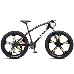 WBDZ Bicicletas de montaña Fat Tires Bicicletas de montaña ultraligeras de 26 pulgadas, bicicleta de velocidad 21 / 24 / 27 / 30, bicicleta de montaña con neumáticos gruesos para adultos, marco de acero con alto contenido de carbono, doble su