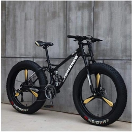 CDFC Bicicleta CDFC Fat Tire Hardtail - Bicicleta de montaña, 26", doble suspensión y horquilla de suspensión, color Black3Spoke, tamaño 27speed, tamaño de rueda 26.0