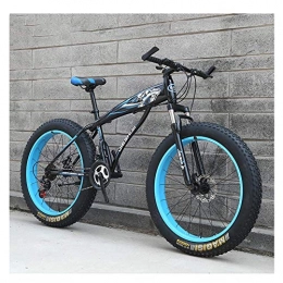 Cxmm Bicicleta Cxmm Bicicletas de montaña para Adultos, Bicicleta de montaña para niños Fat Tire Fat Trail, Bicicleta de montaña rígida con Freno de Doble Disco, Cuadro de Acero de Alto Carbono, Bicicleta, Azul