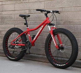 CXY-JOEL Bicicletas de montaña Fat Tires CXY-JOEL Bicicletas de Montaa, Moto de Nieve Rgida Fat Tire de 26 Pulgadas, Cuadro de Doble Suspensin Y Horquilla de Suspensin All Terrain Men 's Mountain Bicycle Adult, 21Velocidad | Rojo 1