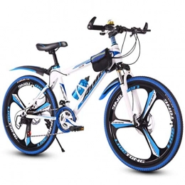 Dsrgwe Bicicletas de montaña Fat Tires Dsrgwe Bicicleta de Montaa, Bicicleta de montaña, de 26 Pulgadas de Ruedas, Bicicletas Marco de Acero, Doble Disco de Freno y suspensin Delantera (Color : White+Blue, Size : 21 Speed)