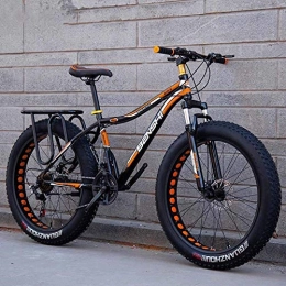 Abrahmliy Bicicleta Fat Tire para Hombre Bicicleta de montaña Playa Snowbike Ligero Carbono Alto Carbono Cuadro Bicicleta Doble Freno de Disco Cruiser Bicicletas Ruedas de 26 Pulgadas-A_7 Velocidad