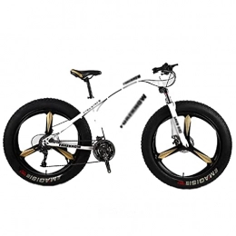 FBDGNG Bicicletas de montaña Fat Tires FBDGNG Bicicleta de montaña de 26 pulgadas para adultos 21 / 24 / 27 velocidades hombre y mujer Bicicletas marco de acero al carbono con freno de disco dual (tamaño: 24 velocidades, color: negro)