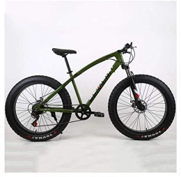 XXCZB Bicicleta HardtailMountain Bike 26 pulgadas con frenos de disco mecnicos para hombres y mujeres Fat Tire Adultos Bicicleta de montaña Acero de alto carbono y asiento ajustable-21 velocidades_ejercito verde