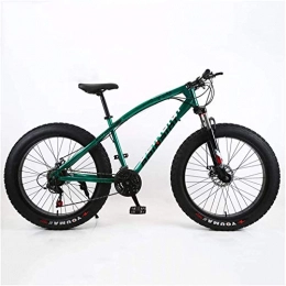 XXCZB Bicicleta HardtailMountain Bike 26 pulgadas con frenos de disco mecánicos para hombres y mujeres Fat Tire Adultos Bicicleta de montaña Acero de alto carbono y asiento ajustable-7 velocidades_Verde estrellado