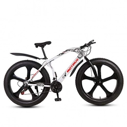 Hyuhome Bicicleta Hyuhome para Mujer para Hombre Adulto de Bicicletas, Bicicletas de montaña de 26 Pulgadas Fat Tire con Shift mecánica de Doble Freno de Disco 27 ​​de Velocidad, Blanco