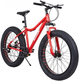JieDianKeJi Fat Tire Bicicletas de montaña para Hombre, 26 Pulgadas, 27 velocidades, Doble Freno de Disco, Bicicleta de Nieve, Horquilla de suspensión, Marco de Acero de Alto Carbono