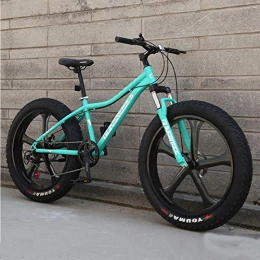 laonie Bicicletas de montaña Fat Tires laonie 26 Inch Fat Bike Five Spokes Wheel Adult Mountain Bicycle-Green_24 Speed