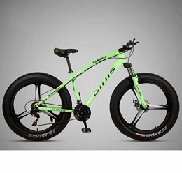 LJLYL Bicicletas de montaña Fat Tires LJLYL Bicicleta de montaña para adultos, 26 × 4 pulgadas Fat Tire MTB Bike, Hardtail de acero con carbono, horquilla delantera amortiguadora y doble freno de disco, color verde, tamaño 24 speed