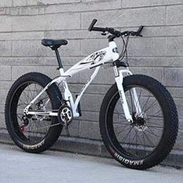 MJY Bicicletas de montaña Fat Tires MJY Bicicleta de bicicleta de montaña para adultos Hombres Mujeres, bicicleta Fat Tire Mbt, cuadro rígido de acero de alto carbono y horquilla delantera amortiguadora, freno de disco doble 5-27, 26 pu