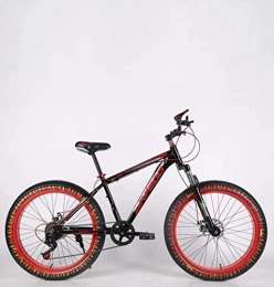 Mountain Bike Fat Tire Mountain Bike - Bicicleta de montaña con freno de disco doble para playa, nieve, marco de acero de alto carbono, ruedas de llama de 24 pulgadas, color C, tamao 21 speed