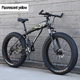 MRXW Bicicleta de montaña de 26 Pulgadas para los niños, niñas, Adultos 27 Velocidad Fat Tire Bike ATV Todo Terreno, Pista de suspensión de Doble Ciclo de Lado en Acero de Alto Carbono,010