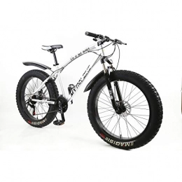 MYTNN Bicicletas de montaña Fat Tires MYTNN Fatbike - Bicicleta de montaña de 26 pulgadas, 21 marchas, Shimano Fat Tyre 2020, 47 cm, color Marco plateado / llantas negras., tamaño 26 pulgadas, tamaño de cuadro 47.00, tamaño de rueda 66.04