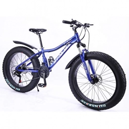 MYTNN Bicicleta MYTNN Fatbike - Bicicleta de montaña de 26 pulgadas, 21 velocidades Shimano Fat Tyre, 47 cm, color azul, tamaño 66, 04 cm, tamaño de rueda 26.0