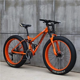 NXX Bicicleta NXX Bicicletas de montaña para Hombre de 24 Pulgadas, Bicicleta de montaña rígida de Acero al Carbono, Bicicleta de montaña con Asiento Ajustable con suspensión Delantera, 21 velocidades, Naranja
