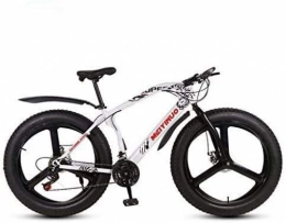 QZ Bicicleta QZ 26 Bicicletas de montaña Bicicletas Pulgadas for Hombres Mujeres, Fat Tire Bike MTB, Doble Disco de Freno, chasis rgido Acero de Alto Carbono (Color : B, Size : 24 Speed)