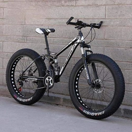 QZ Bicicletas de montaña Fat Tires QZ Bicicleta de montaña, 4, 0 pulgadas Fat Tire bicicletas de montaña suspensin delantera de doble bastidor de suspensin, Marco de acero de alto carbono, doble freno de disco, tamao: 24 inch21 veloc