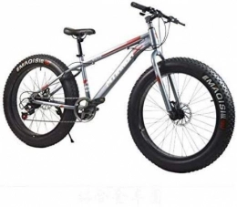 QZ Bicicleta QZ Bicicleta de montaña for Adultos, 17-Pulgadas Marco de Acero de Alto Carbono, de 7 velocidades, de 26 Pulgadas de Aluminio Ruedas de aleacin, Doble Freno de Disco, Color: Azul (Color : Grey)