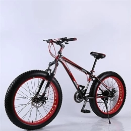 TAURU Bicicletas de montaña Fat Tires TAURU Bicicleta de montaña para adultos de 26 pulgadas, bicicleta de nieve, bicicleta de montaña, marco de aluminio / freno de disco dual (rojo1)