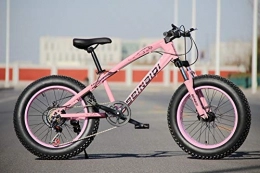 WANG-L Bicicleta WANG-L Bicicletas De Montaña De 20 Pulgadas para Hombres Y Mujeres Amortiguador Freno De Disco Doble 4.0 Neumático Grande Ensanchado Bicicleta ATV MTB, Pink