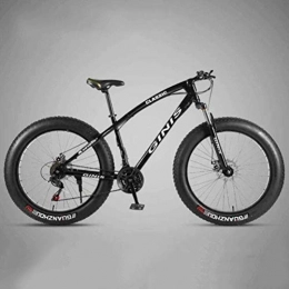 WJSW Bicicletas de montaña Fat Tires WJSW Hardtail Mountain Bikes - Frenos de Doble Disco de Acero de Alto Carbono de 26 Pulgadas Bicicleta Deportiva de Ocio City Road (Color: Negro, tamao: 7 velocidades)