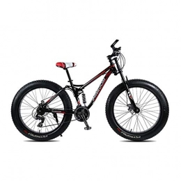 NOLOGO Bicicleta XDYBH 21 24 Montaa Velocidad de Bicicletas de 26 Pulgadas 4.0 Fat Tire Bike Nieve Doble Disco Amortiguador de Bicicletas Fcil de Montar (Color : Black, Size : 24 Speed)