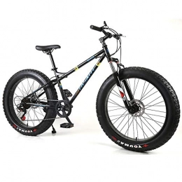 YOUSR Bicicletas de montaña Fat Tires YOUSR Mountainbikes Full Suspension Herrenrad 27 / 30Geschwindigkeit Unisex Black 26 Inch 30 Speed