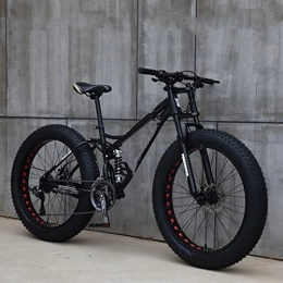 YXGLL Bicicleta YXGLL 26 * 4 Bicicleta de neumáticos Grandes / Marco Softail de Acero Cuesta Abajo Bicicleta de Playa de Moda Bicicleta de Nieve (Black 7 Speed)