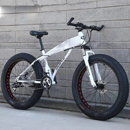 YXGLL Bicicletas de montaña Fat Tires YXGLL Neumático Grueso de 26 Pulgadas, Bicicleta de montaña de Rueda Grande de Velocidad Variable ultraancha, Bicicleta de Estudiante Adulto para Moto de Nieve (White 27)