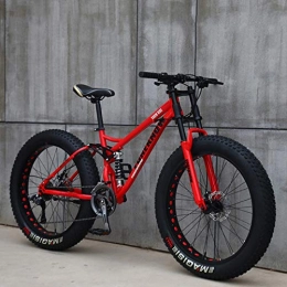 ZLZNX 24 Pulgadas Bicicleta de Montaña Hardtail, Bicicletas de Montaña de Doble Suspensión Completa para Adultos con Horquilla de Resorte, Freno de Disco mecánico,Rojo,27Speed