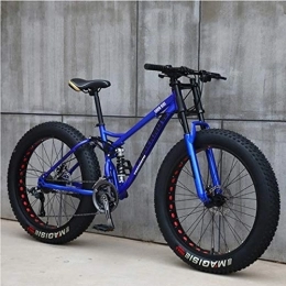 ZXCVB Bicicleta ZXCVB 24 / 26 Inch Mountain Bike MTB Hardtail 4.0 Fat Tire Bike Beach Snow Mountain Ciclismo Hombres Y Mujeres, Blue-26inch / 27speed