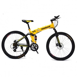 Llpeng Bicicleta 26 pulgadas de hombres y mujeres de la bici plegable de la montaña, de aleacin de aluminio de ruedas, doble absorcin de choque, freno de disco, comprar 1 10 gratis ( Color : Yellow , Size : 21 )