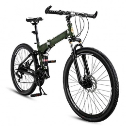 LQ&XL Bicicleta 26 PulgadasBicicleta Adulto, Bicicleta de Montaña Plegable, MTB Bici para Hombre y Mujerc, 24 Velocidades, Montar al Aire Libre, Doble Freno Disco / Verde / B Wheel