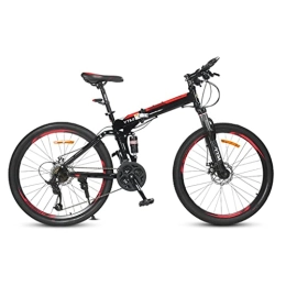 26in Foldable Mountain Bike 24-Speed Aluminum Alloy Hard Frame Shock Absorber Bikes Double Disc Brakes Bicycle Male and Female Variable Speed Exercise Fitness Bicycles Safe Secure