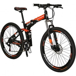 CXSMKP Bicicletas de montaña plegables 27.5" Folding Mountain Bike 21 Speed Full Suspension Foldable Frame Bicycle, Dual Disc Brake, High Carbon Steel, MAX Load 220Lbs, for Man Woman Adult Teens